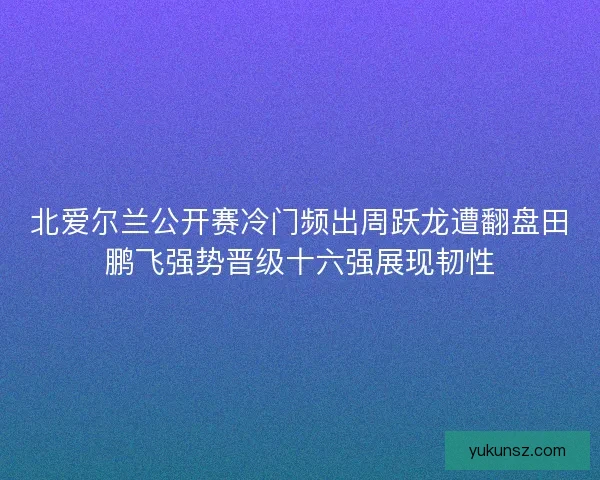 北爱尔兰公开赛冷门频出周跃龙遭翻盘田鹏飞强势晋级十六强展现韧性 北爱尔兰公开赛冷门频出周跃龙遭翻盘田鹏飞强势晋级十六强展现韧性