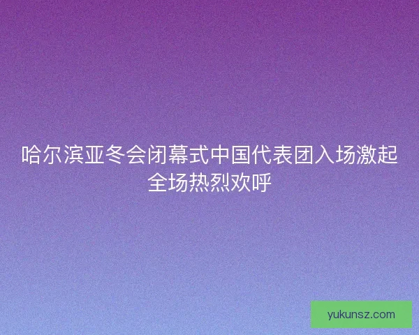 哈尔滨亚冬会闭幕式中国代表团入场激起全场热烈欢呼 哈尔滨亚冬会闭幕式中国代表团入场激起全场热烈欢呼